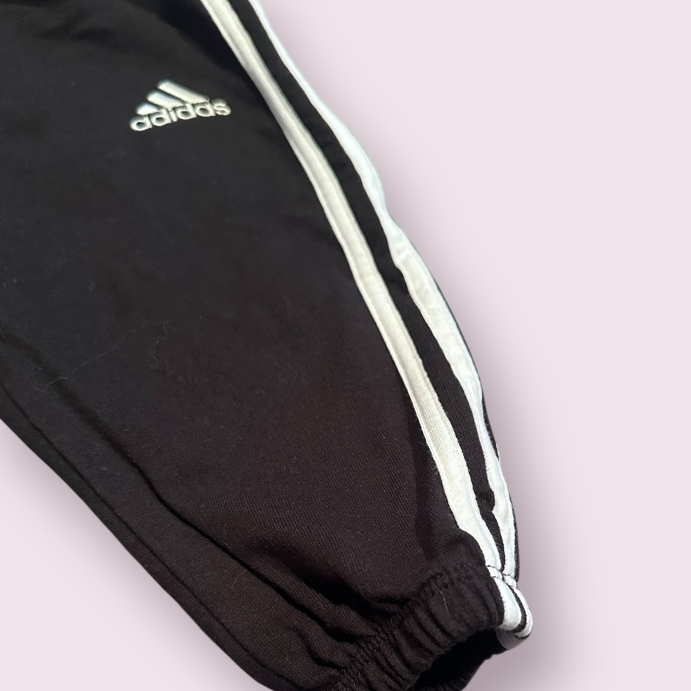 Adidas Baby Black And White Stripe Sweatpants Size 6 Months - Picture 3 of 6